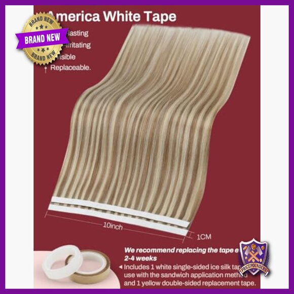 18 Inch Tape-In Human Hair Extensions, 65g, 2 Pieces, Reusable